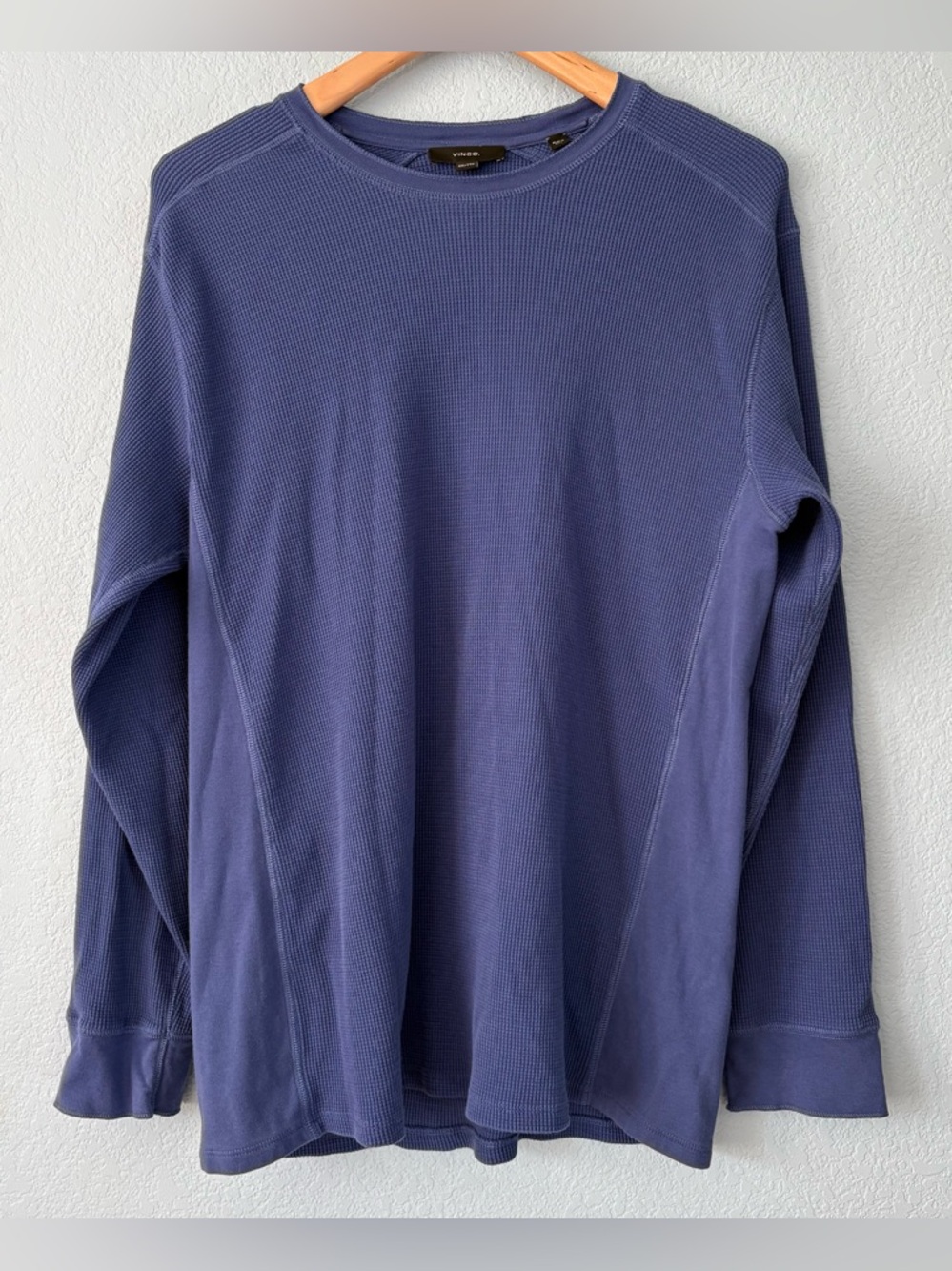 Vince Men's Long-Sleeve Thermal Crew Slate Blue EUC